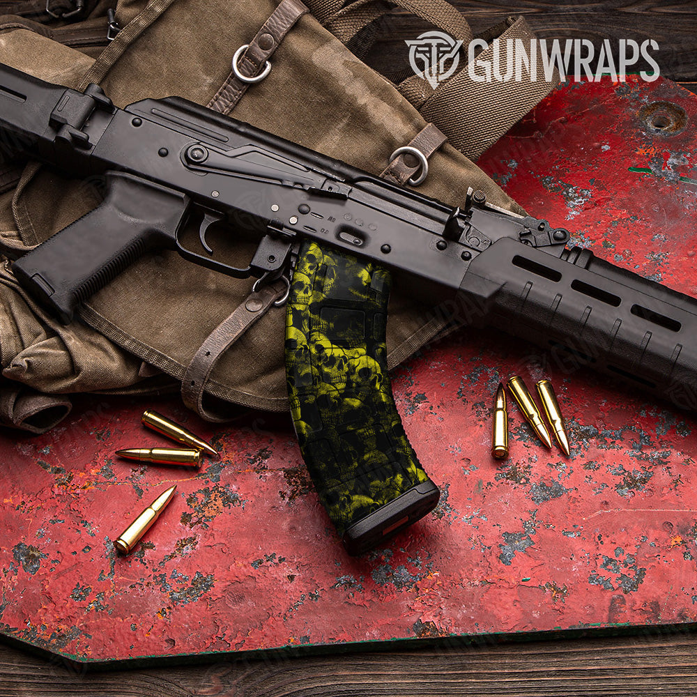 AK 47 Mag Skull Yellow Gun Skin Vinyl Wrap