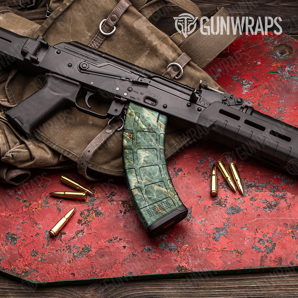 AK 47 Mag Stone Uba Tuba Green Marble Gun Skin Vinyl Wrap