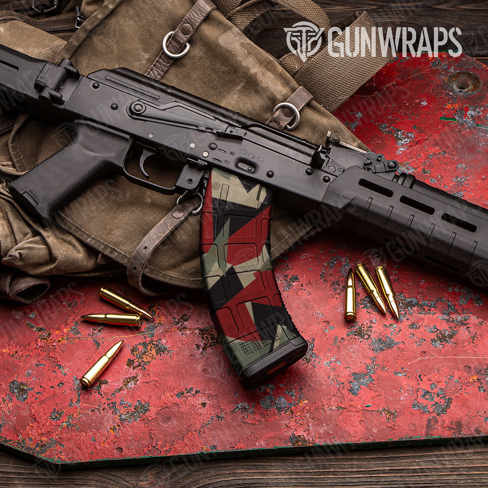 AK 47 Mag Shattered Militant Green Camo Gun Skin Vinyl Wrap