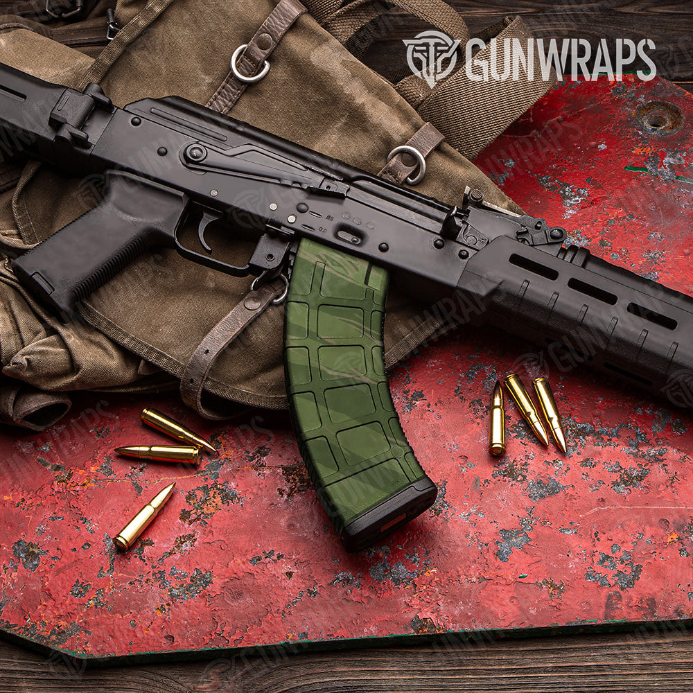 AK 47 Mag Shredded Army Green Camo Gun Skin Vinyl Wrap Discount