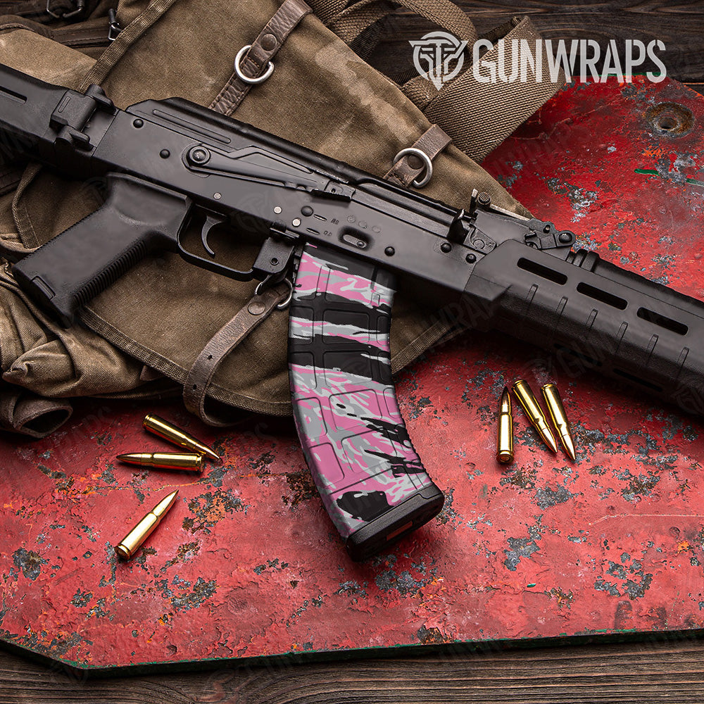 AK 47 Mag Vietnam Tiger Stripe Pink Tiger Gun Skin Vinyl Wrap Sale
