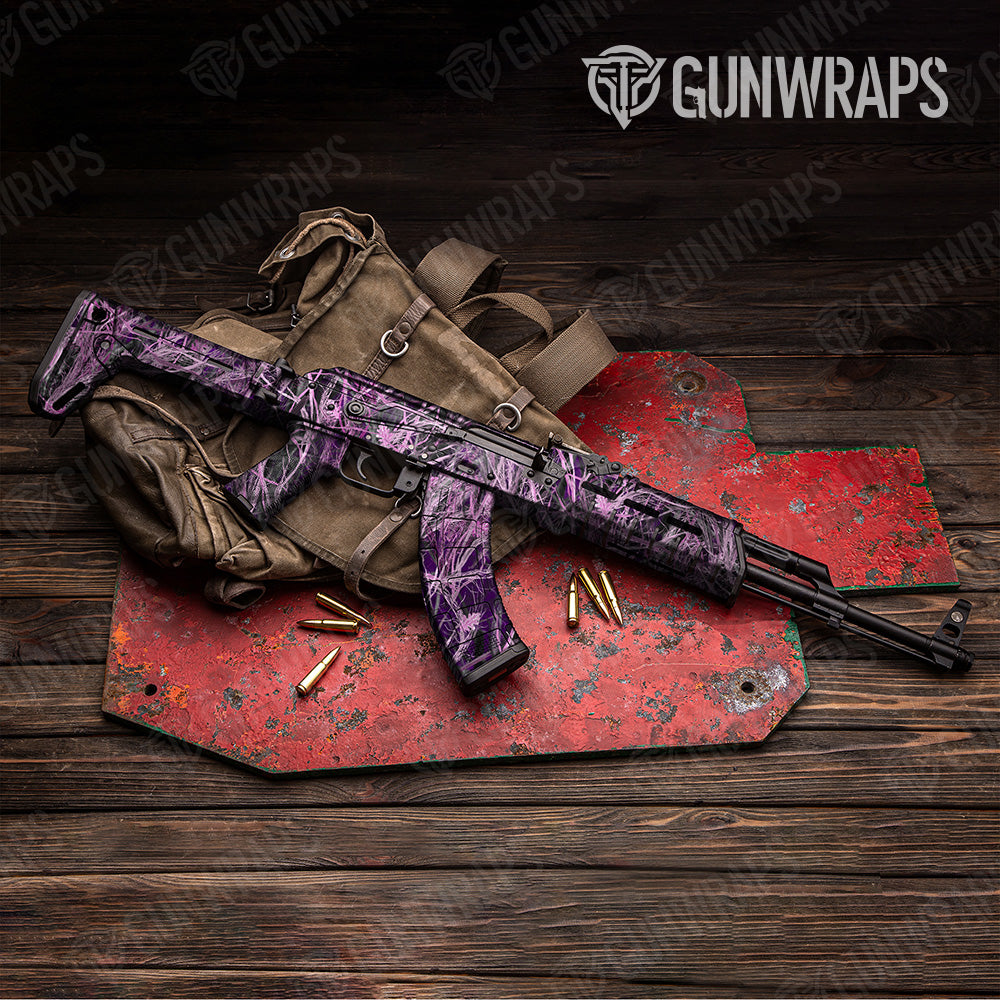 AK 47 Nature Dry Grassland Pink Camo Gun Skin Vinyl Wrap Discount