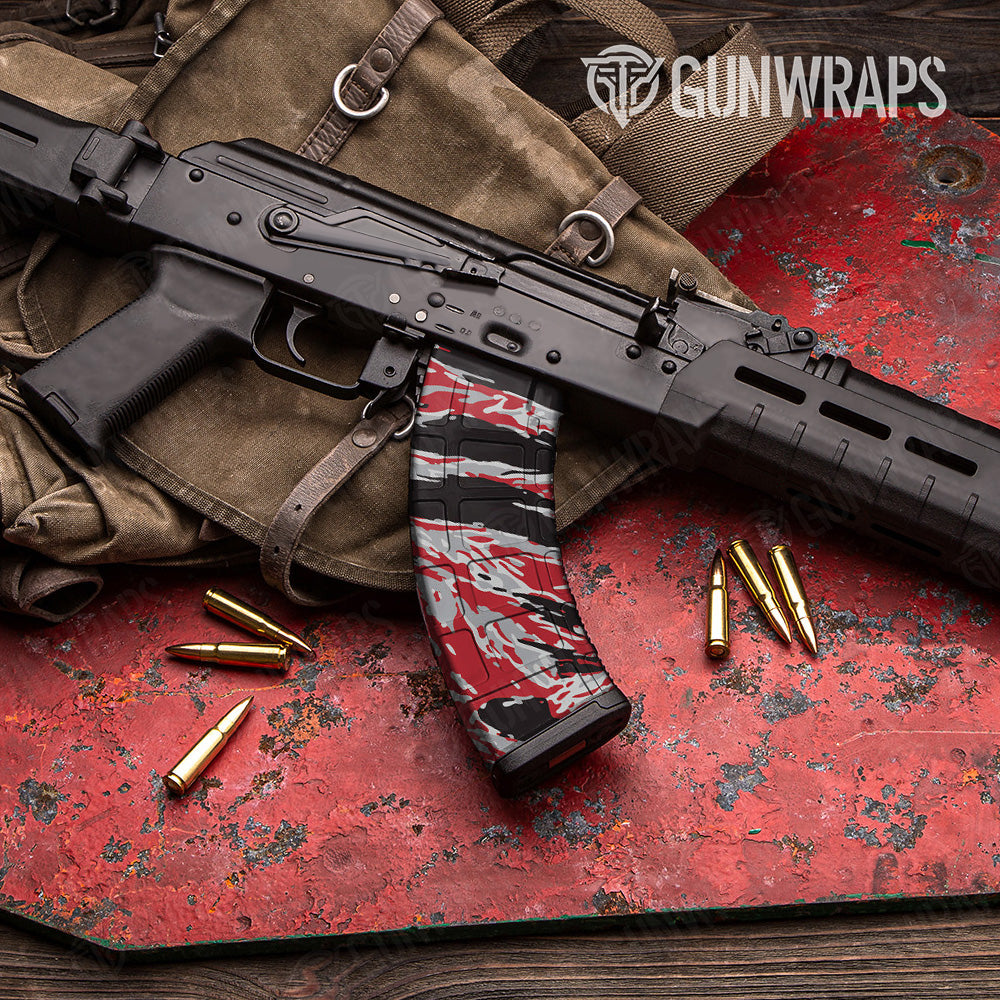AK 47 Mag Vietnam Tiger Stripe Red Tiger Gun Skin Vinyl Wrap