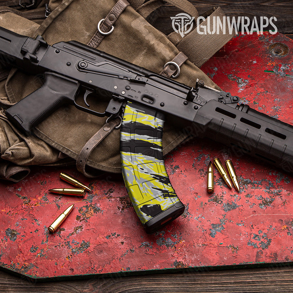 AK 47 Mag Vietnam Tiger Stripe Yellow Tiger Gun Skin Vinyl Wrap