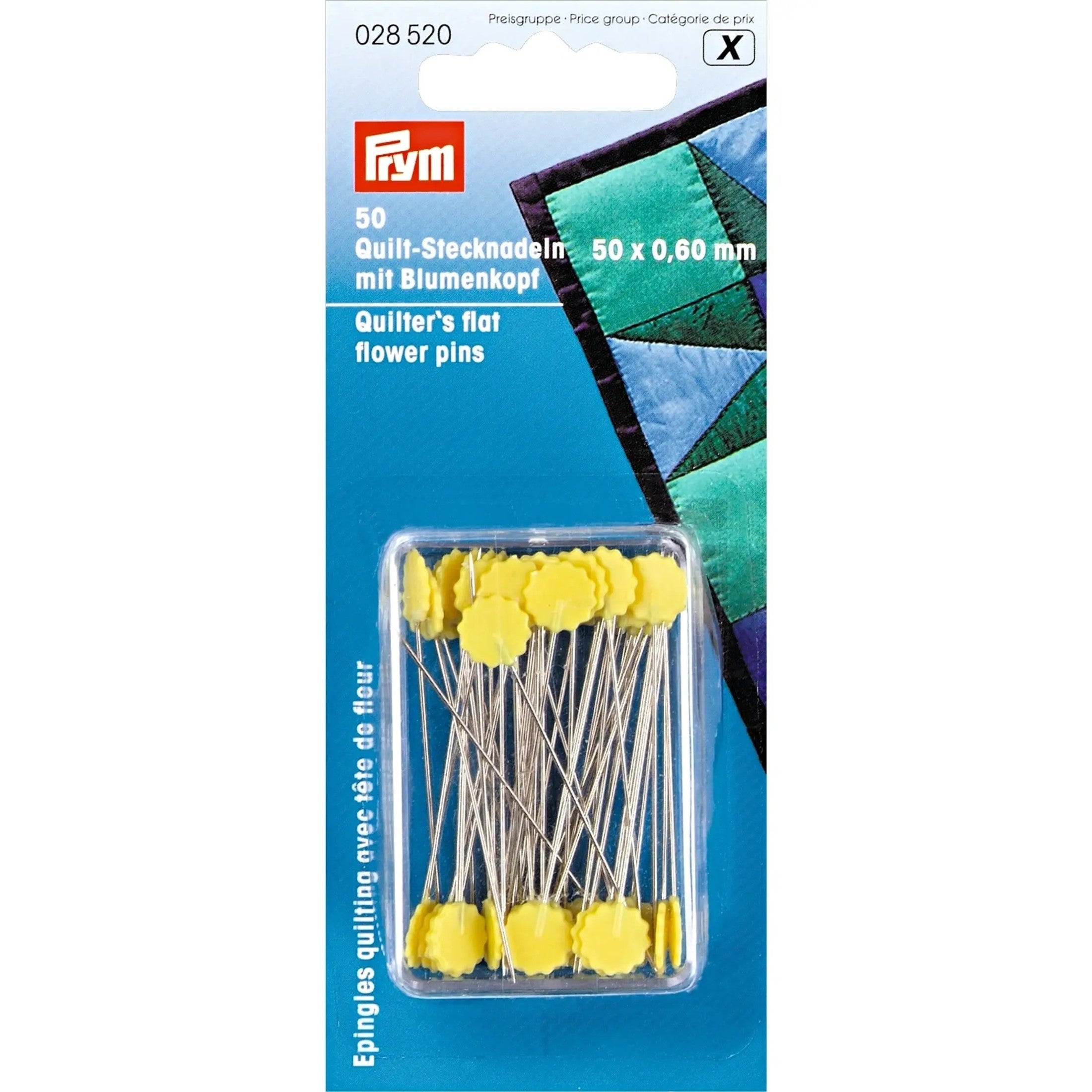 2″ Flat Flower Head Pins, Yellow, 50 pc