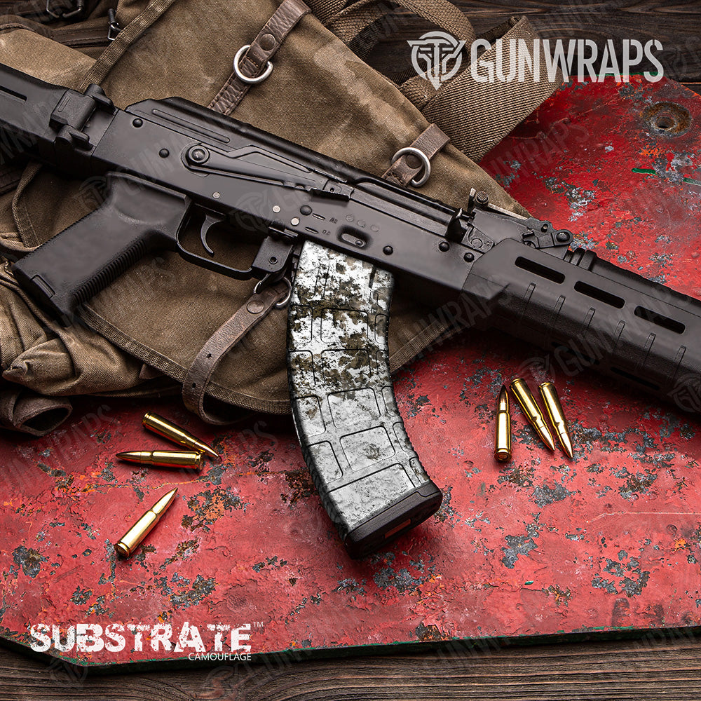AK 47 Mag Substrate Snowfall Camo Gun Skin Vinyl Wrap Film Online Sale