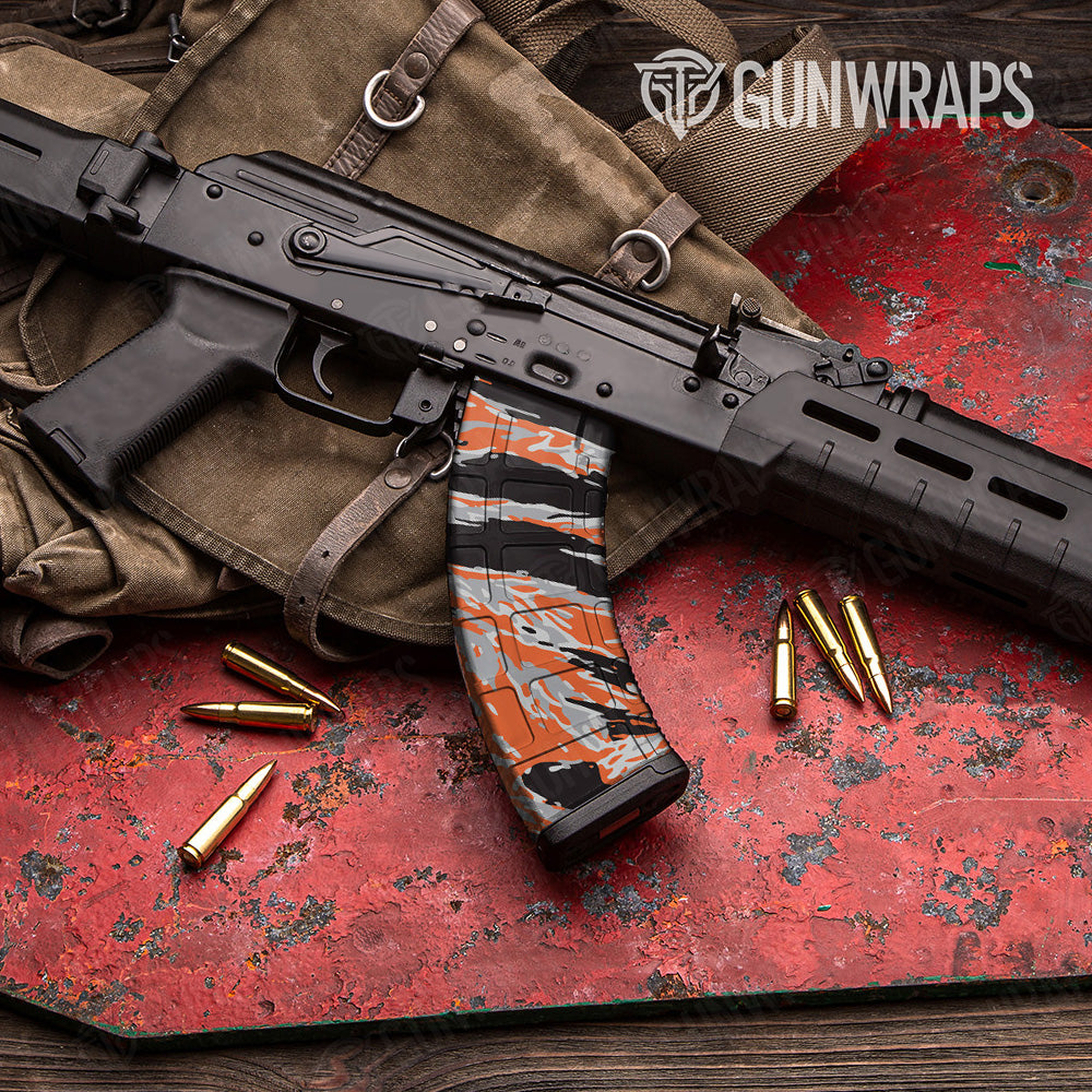 AK 47 Mag Vietnam Tiger Stripe Orange Tiger Gun Skin Vinyl Wrap
