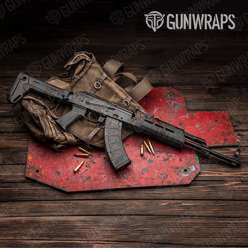 AK 47 Rust 3D Grey Gun Skin Vinyl Wrap Supply