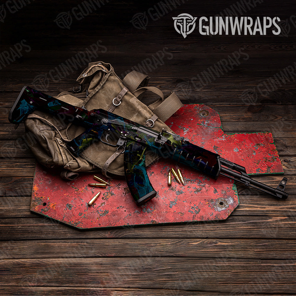 AK 47 Paint Splatter Midnight Gun Skin Vinyl Wrap