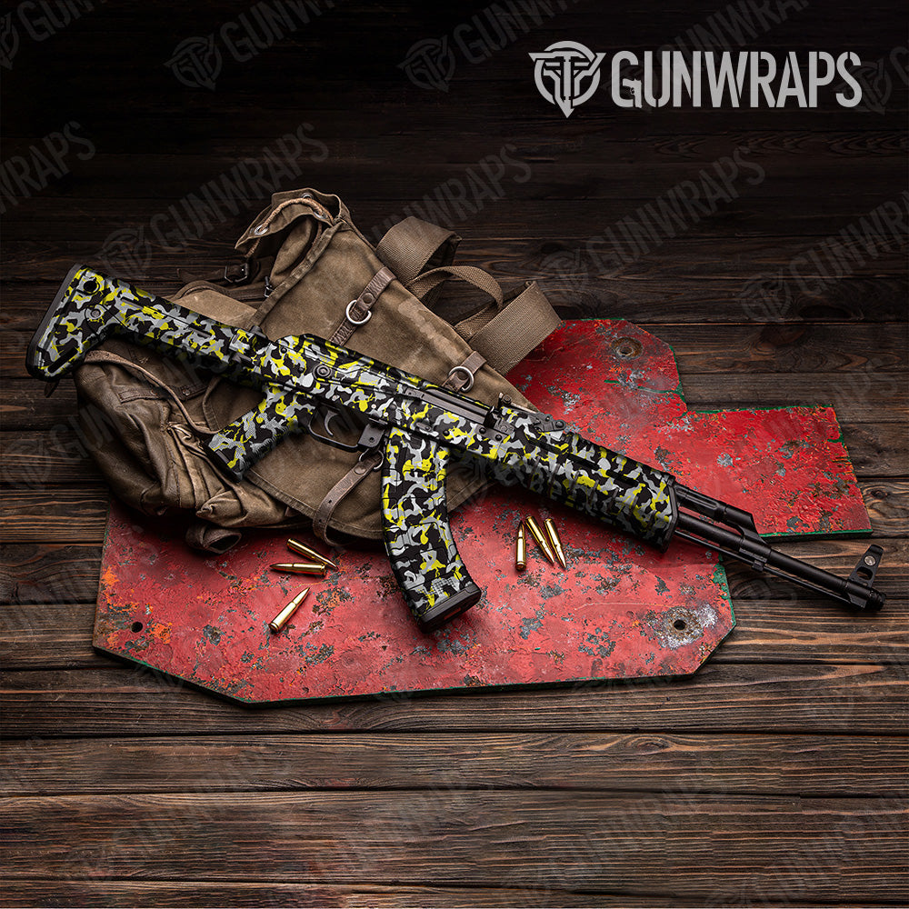 AK 47 Ragged Yellow Tiger Camo Gun Skin Vinyl Wrap