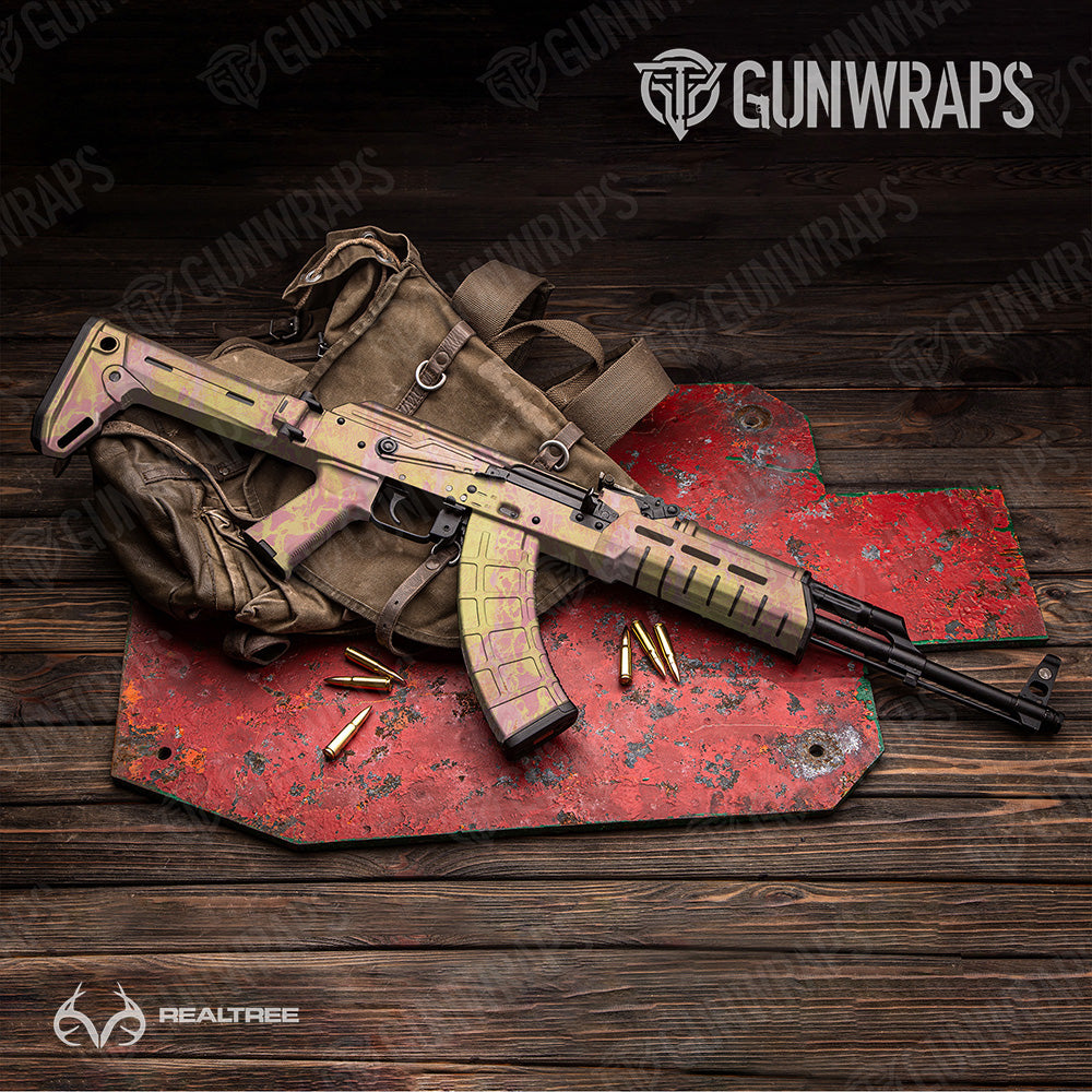 AK 47 Realtree WAV3 Strawberry Lemonade Camo Gun Skin Vinyl Wrap Online now