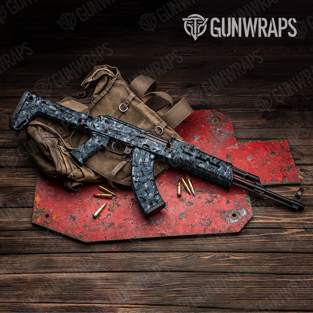 AK 47 Ragged Navy Camo Gun Skin Vinyl Wrap
