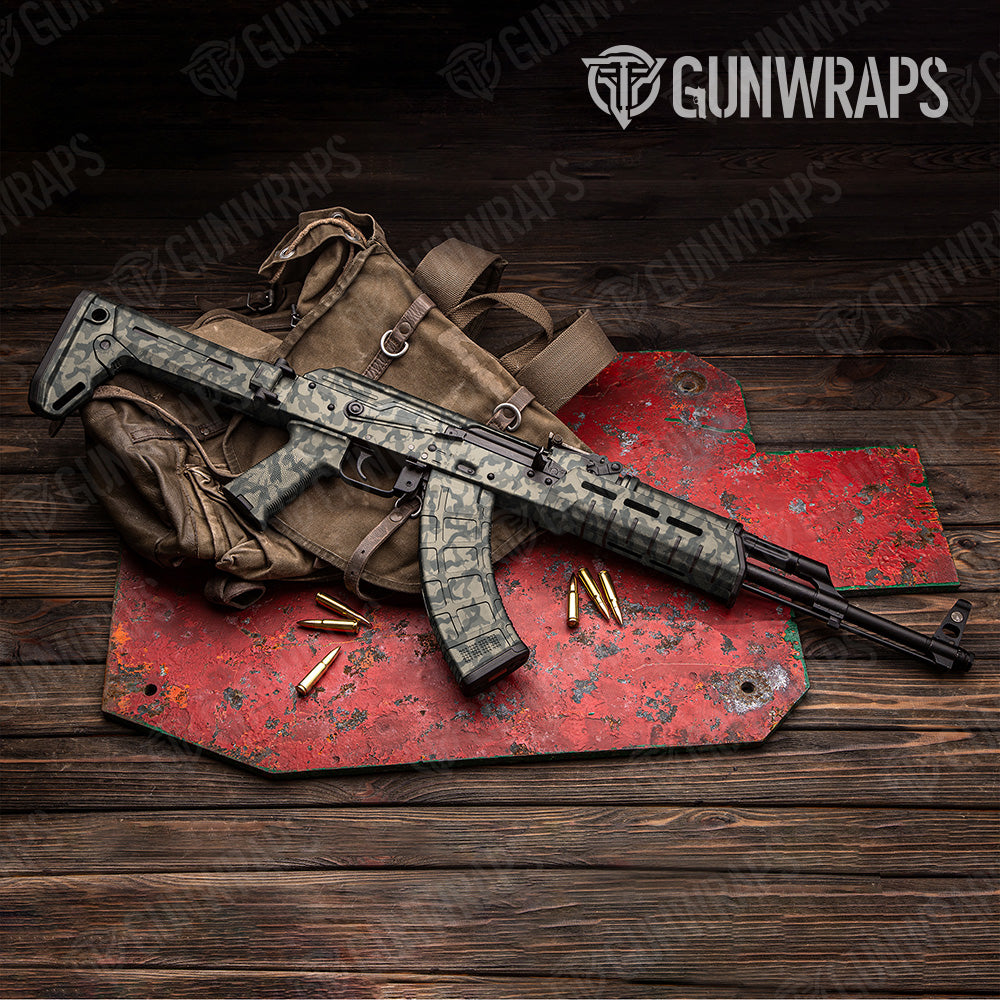 AK 47 Ragged Army Camo Gun Skin Vinyl Wrap