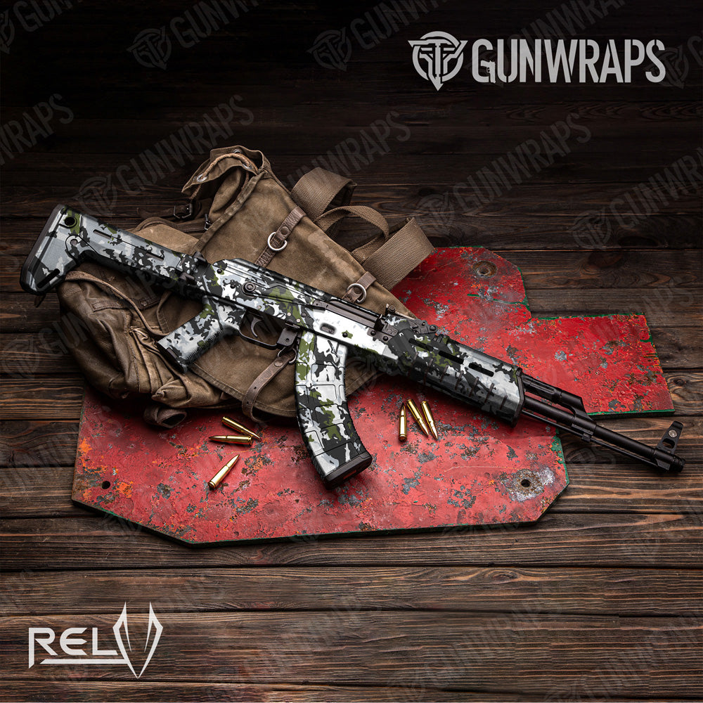 AK 47 RELV X3 Timber Wolf Camo Gun Skin Vinyl Wrap Film Fashion