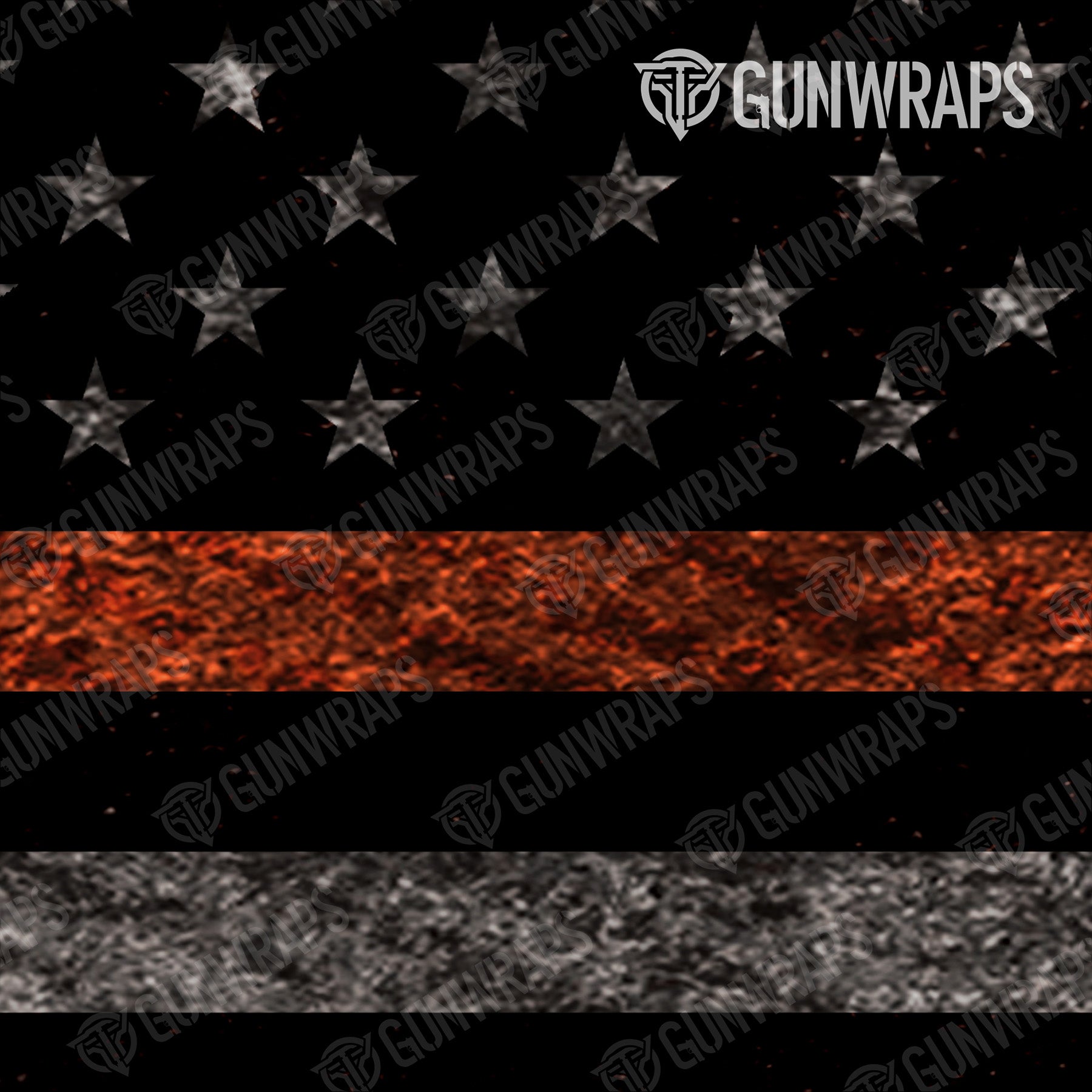 AK 47 Patriotic Orange Flag Gun Skin Vinyl Wrap