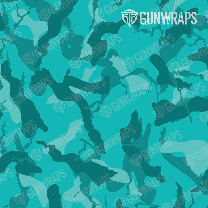 AK 47 Ragged Elite Tiffany Blue Camo Gun Skin Vinyl Wrap