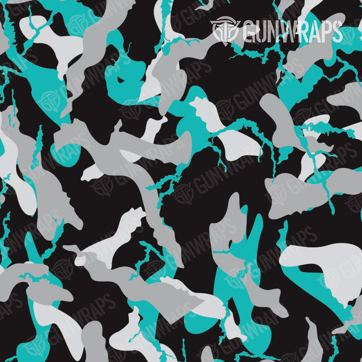 AK 47 Ragged Tiffany Blue Tiger Camo Gun Skin Vinyl Wrap