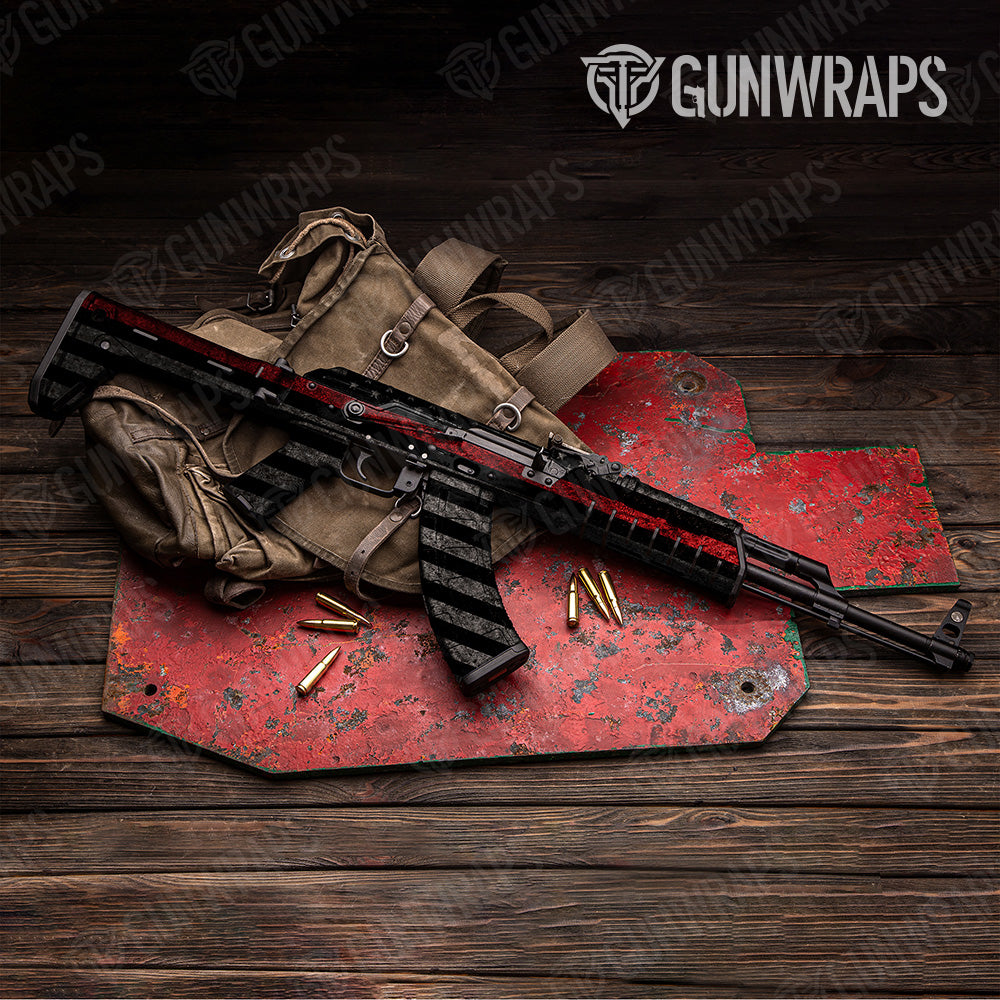AK 47 Patriotic Fire Fighter Service Flag Gun Skin Vinyl Wrap