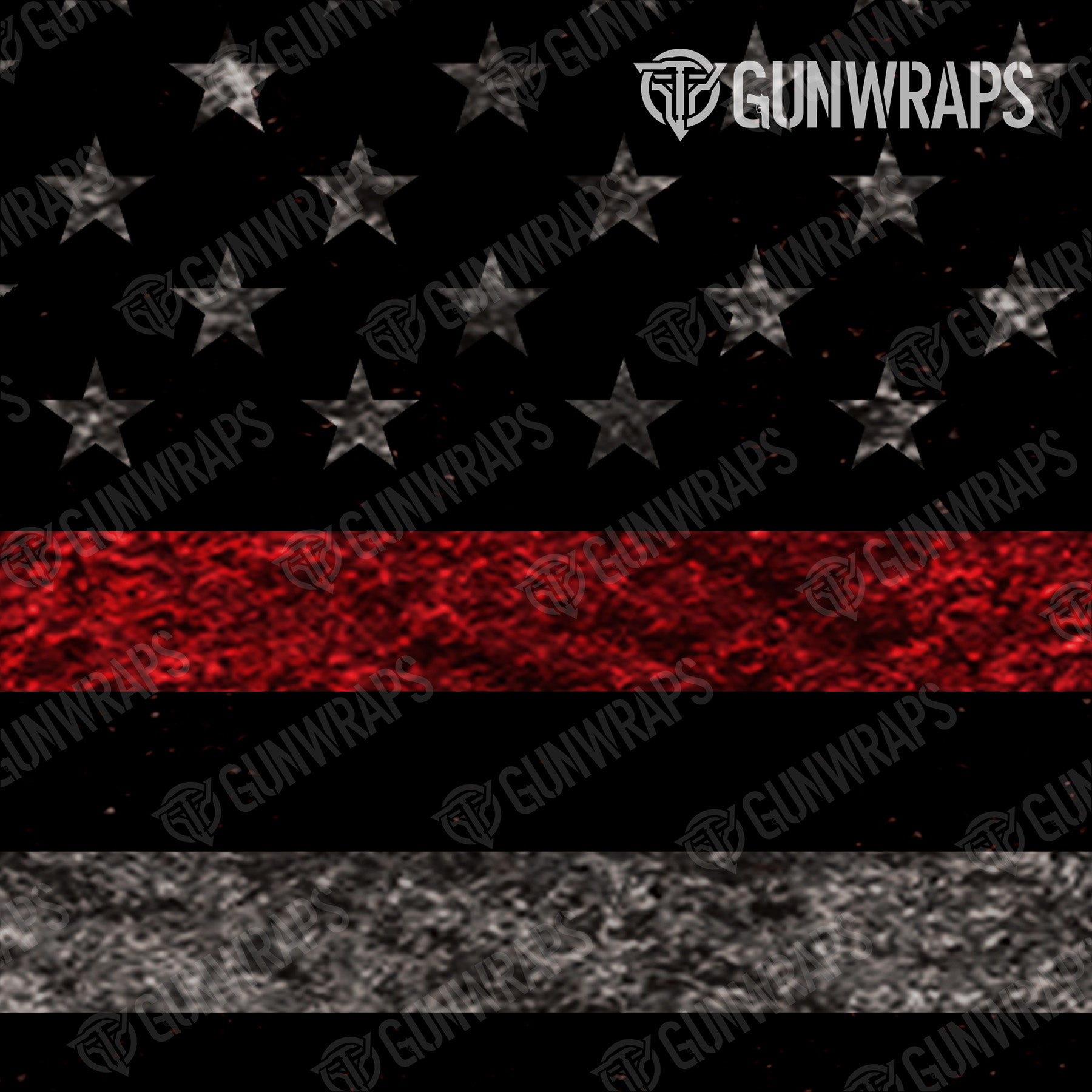 AK 47 Patriotic Fire Fighter Service Flag Gun Skin Vinyl Wrap