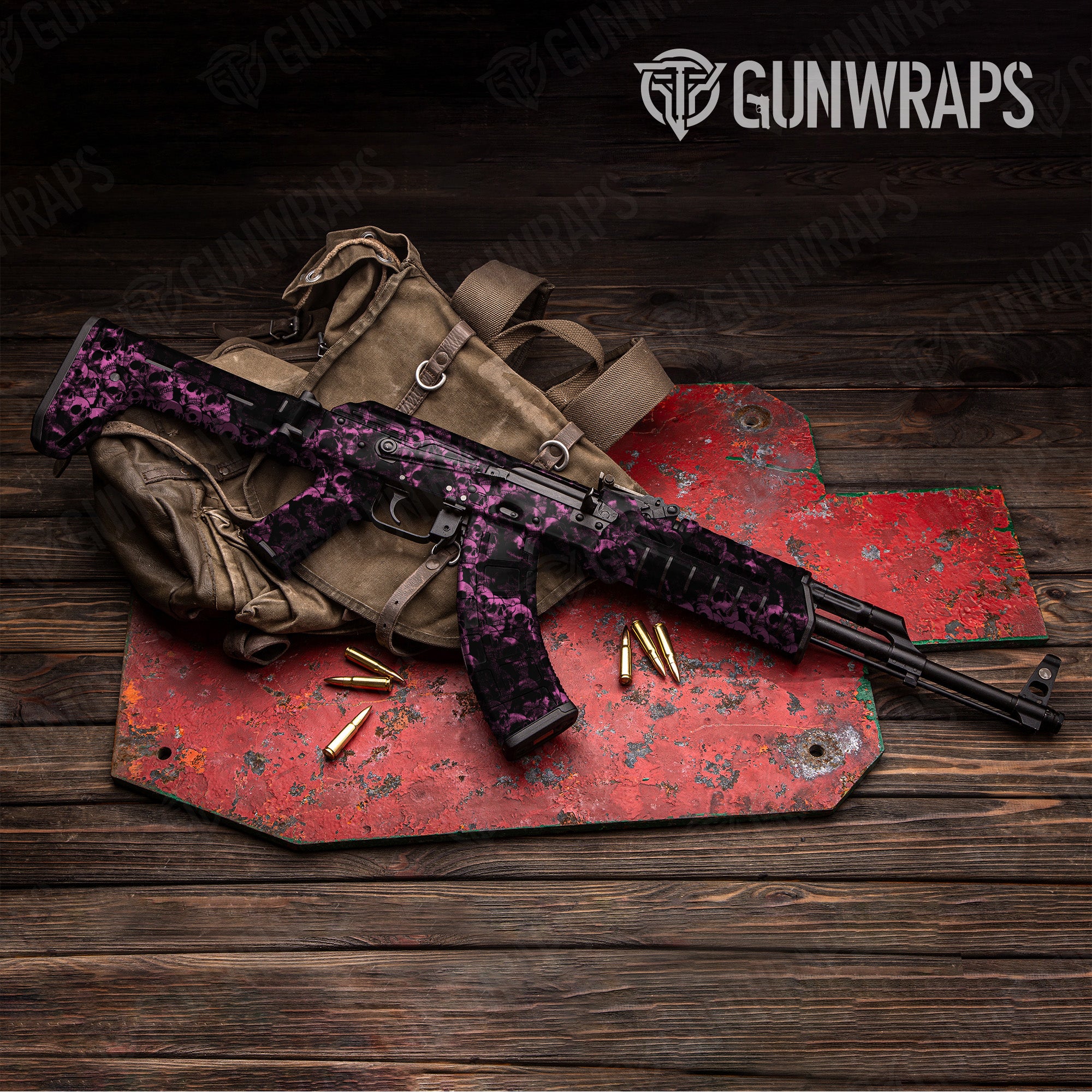 AK 47 Skull Pink Gun Skin Vinyl Wrap Discount