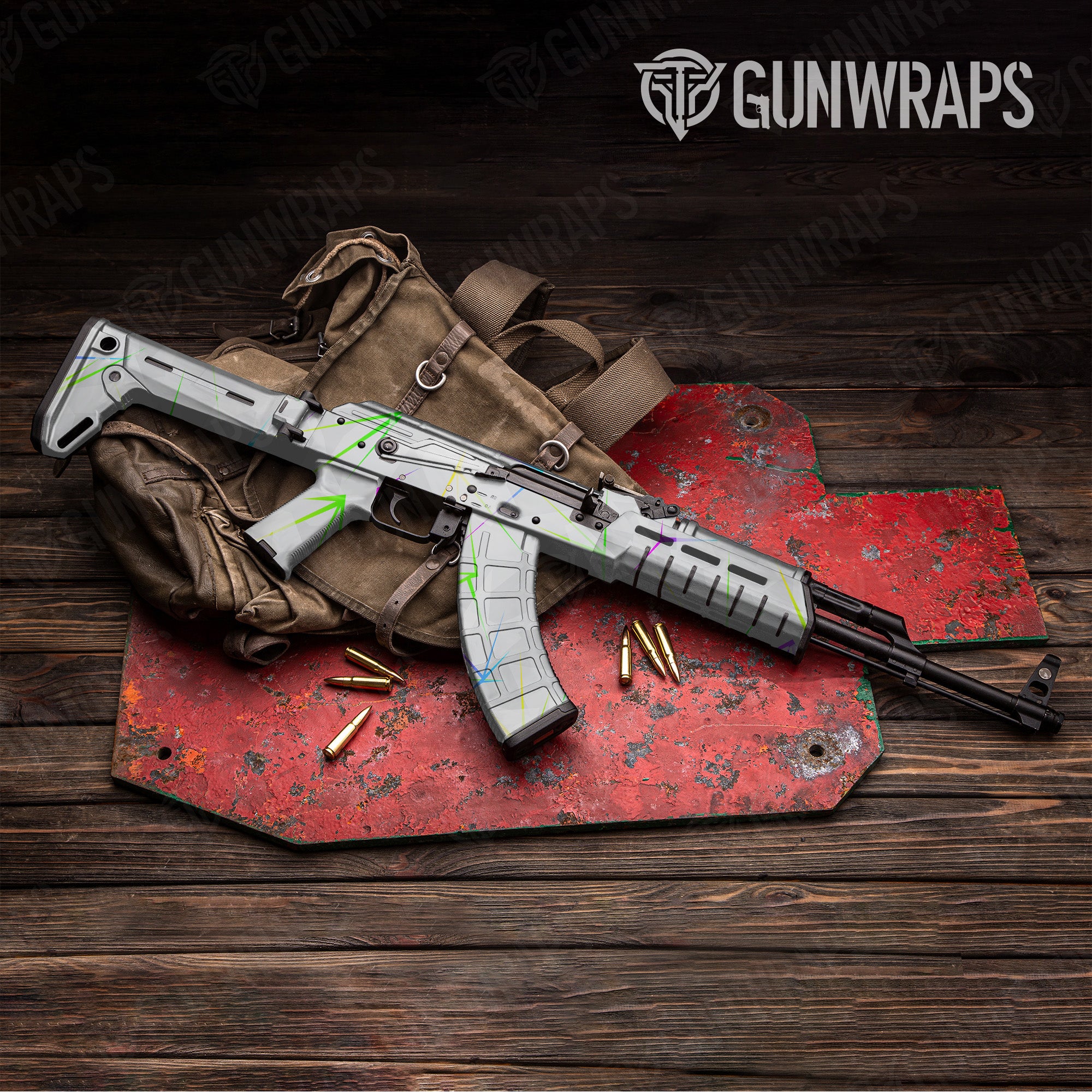 AK 47 Shattered Laser Elite White Volume Gun Skin Vinyl Wrap