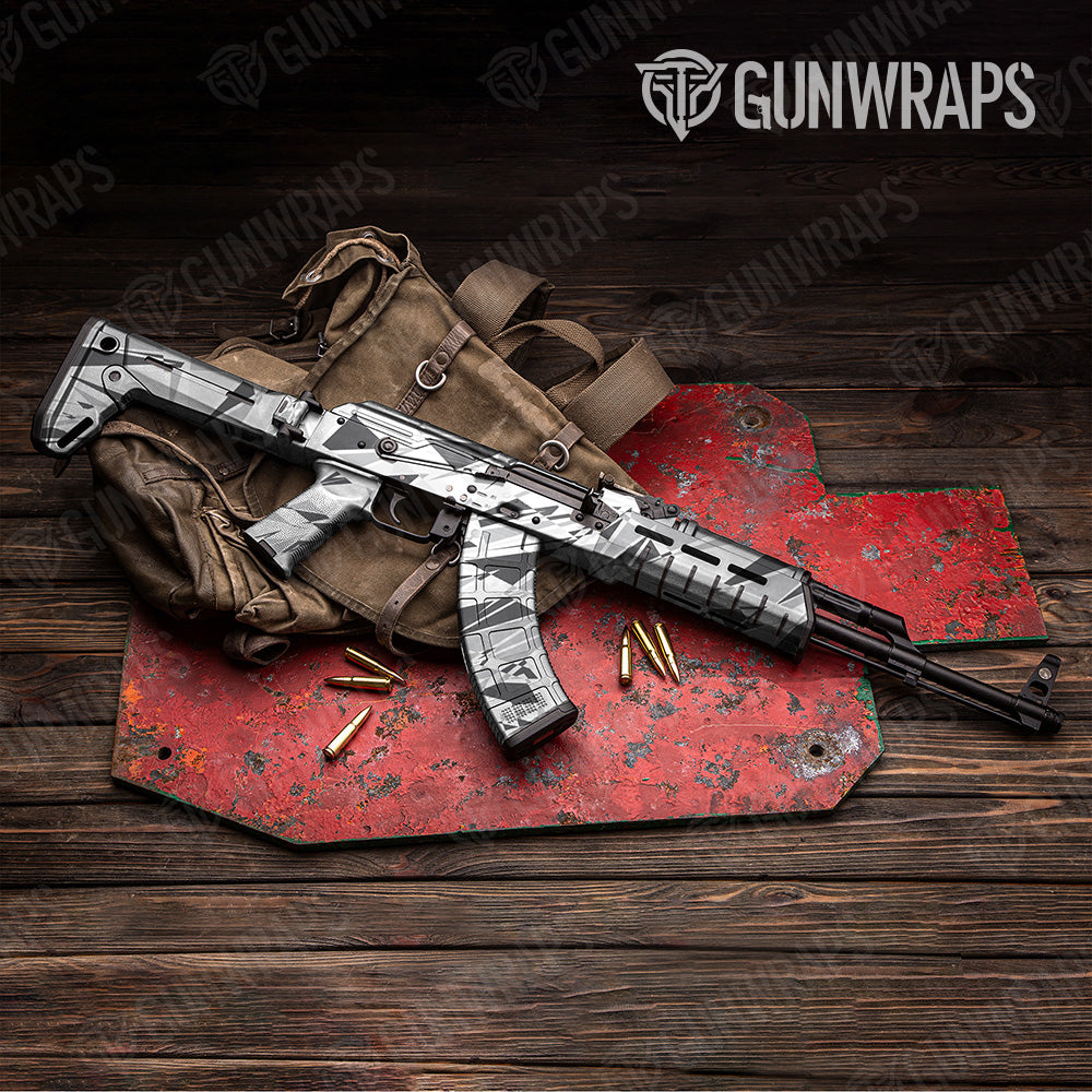 AK 47 Sharp Snow Camo Gun Skin Vinyl Wrap