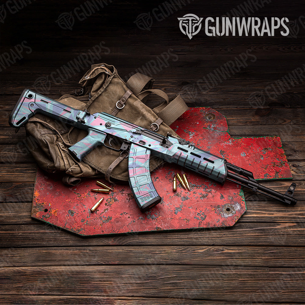 AK 47 Sharp Cotton Candy Camo Gun Skin Vinyl Wrap Online Sale