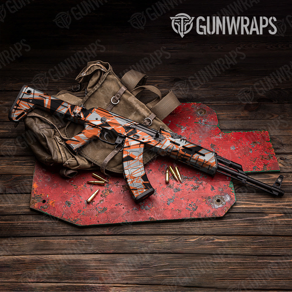 AK 47 Sharp Orange Tiger Camo Gun Skin Vinyl Wrap