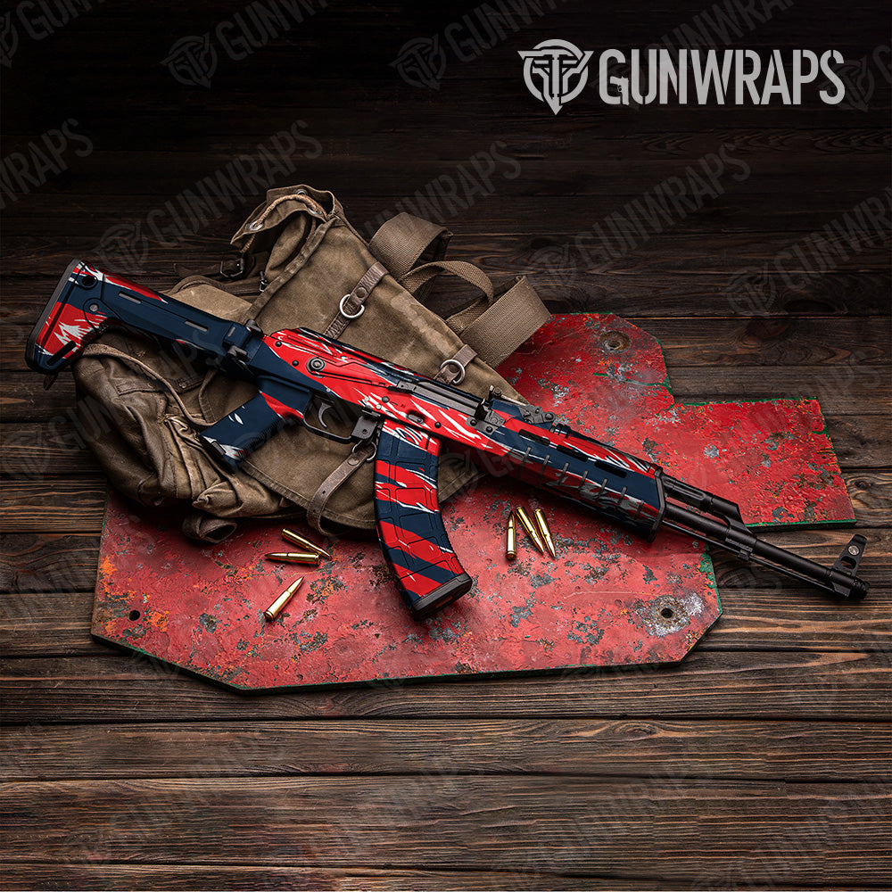 AK 47 Shredded America Camo Gun Skin Vinyl Wrap