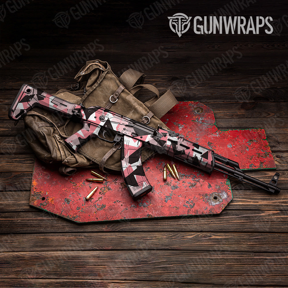 AK 47 Shattered Pink Camo Gun Skin Vinyl Wrap