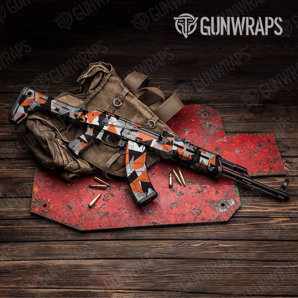 AK 47 Shattered Orange Tiger Camo Gun Skin Vinyl Wrap Hot on Sale