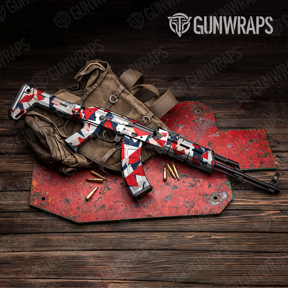 AK 47 Shattered America Camo Gun Skin Vinyl Wrap