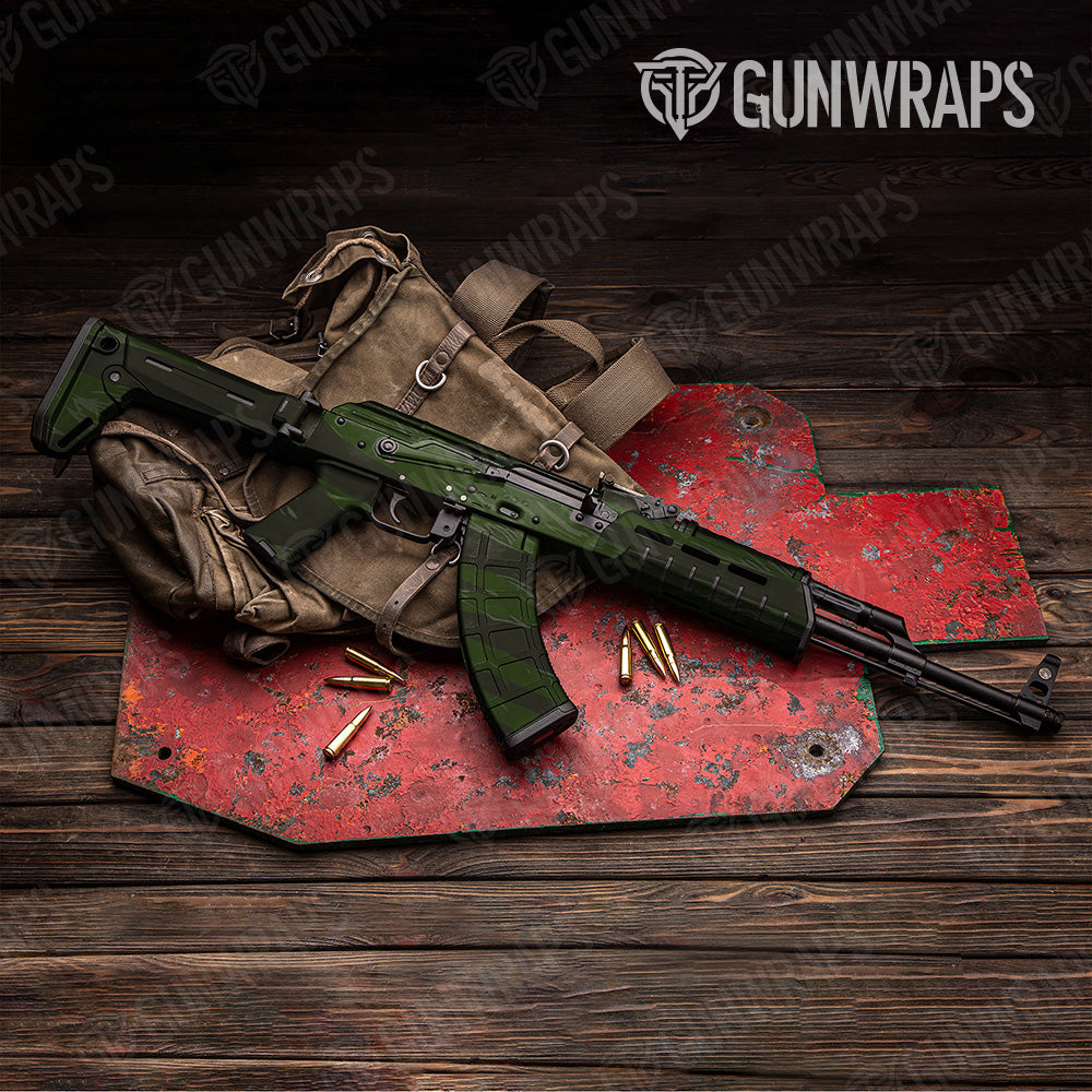 AK 47 Shredded Army Dark Green Camo Gun Skin Vinyl Wrap on Sale