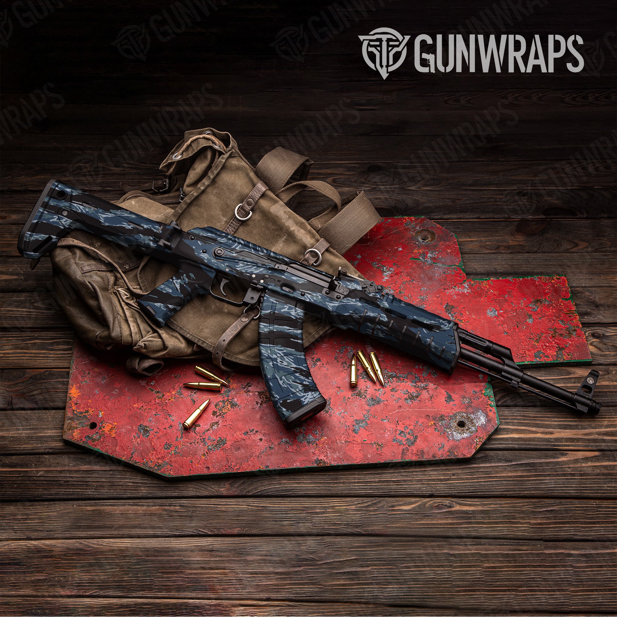 AK 47 Vietnam Tiger Stripe Navy Gun Skin Vinyl Wrap