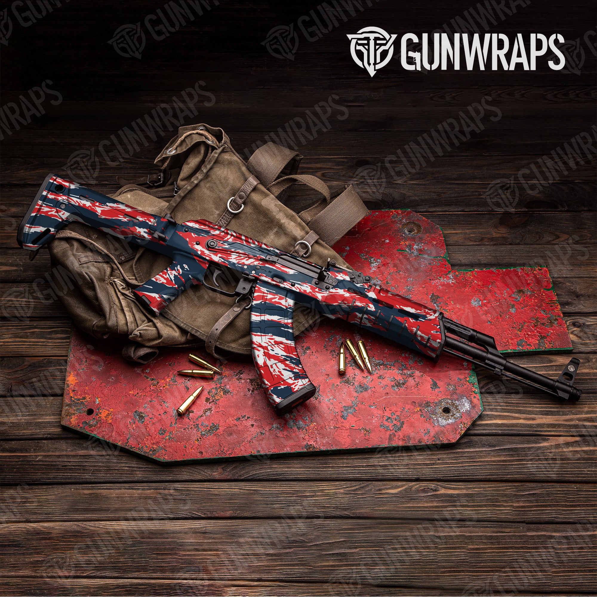 AK 47 Vietnam Tiger Stripe America Gun Skin Vinyl Wrap