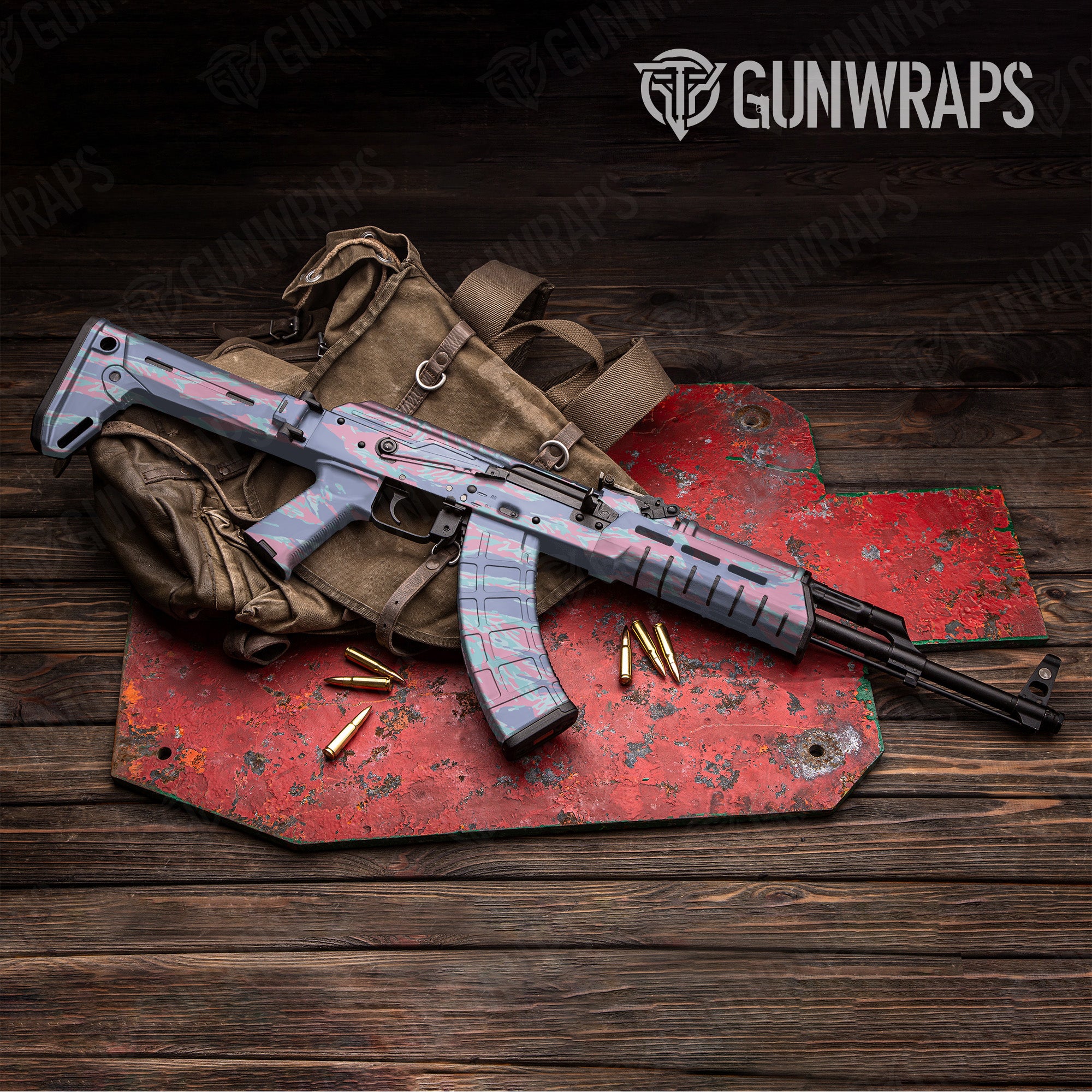 AK 47 Vietnam Tiger Stripe Cotton Candy Gun Skin Vinyl Wrap
