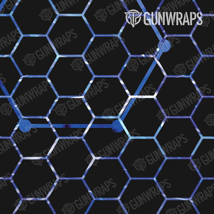 AK 47 Vivid Hex Blue Gun Skin Vinyl Wrap