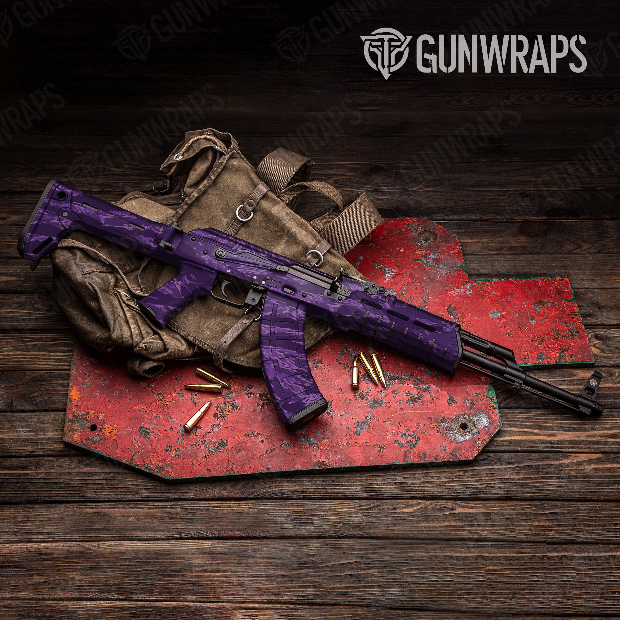 AK 47 Vietnam Tiger Stripe Elite Purple Gun Skin Vinyl Wrap