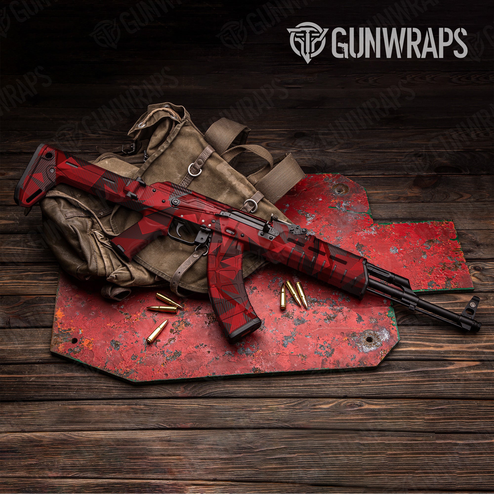 AK 47 Trigon Elite Red Gun Skin Vinyl Wrap