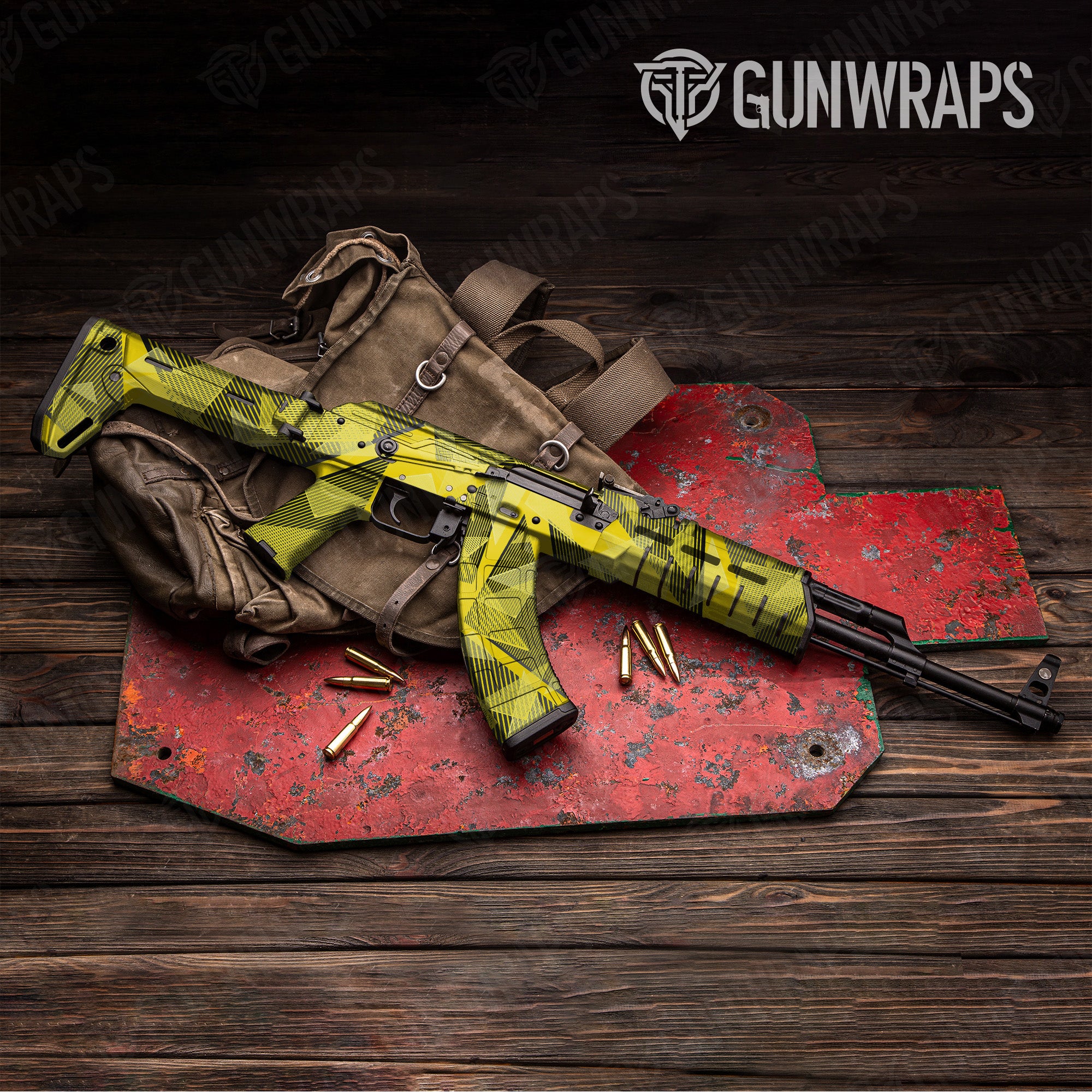 AK 47 Trigon Elite Yellow Gun Skin Vinyl Wrap Online