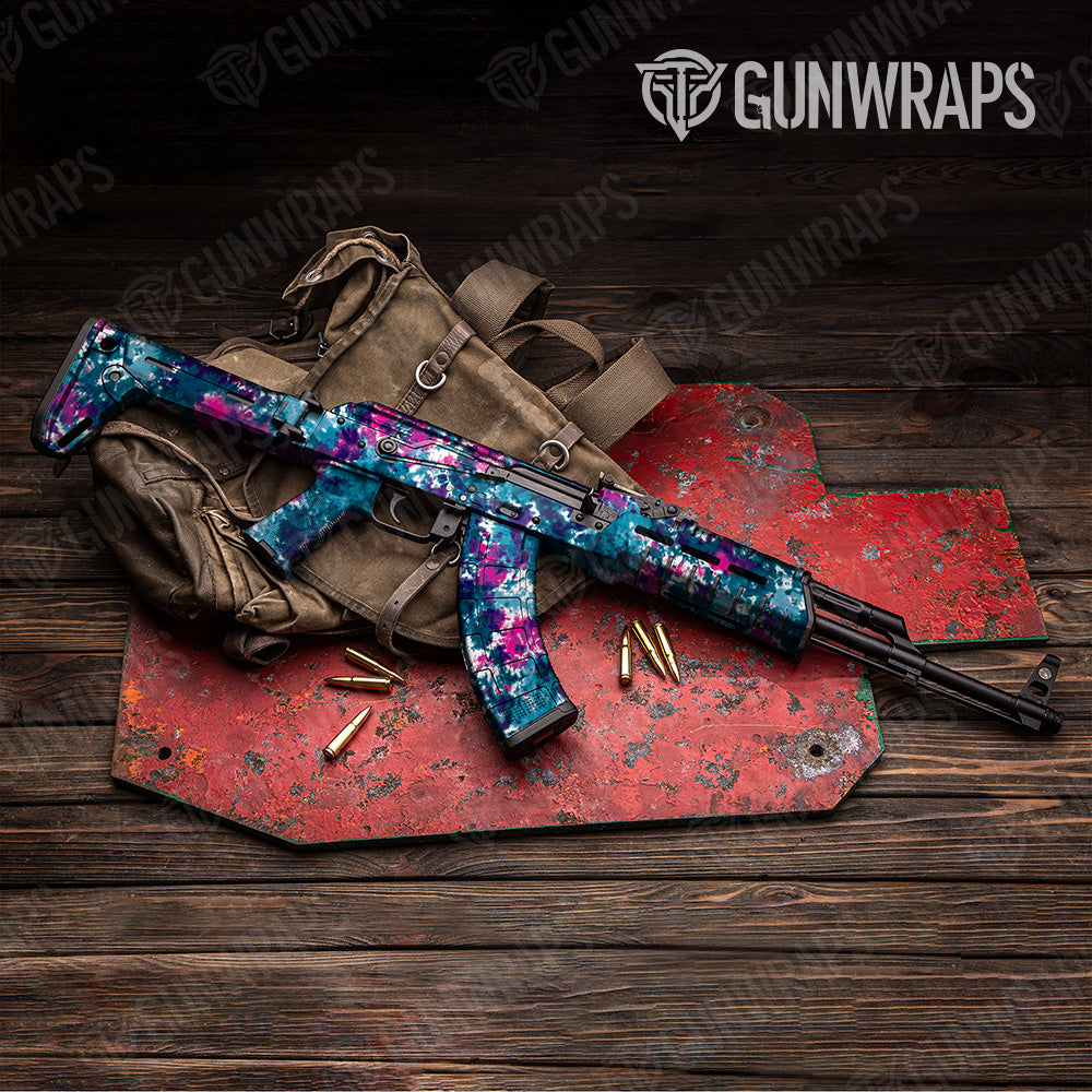 AK 47 Tie Dye Teen Spirit Gun Skin Vinyl Wrap