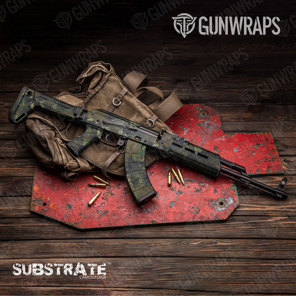 AK 47 Substrate Spokane Camo Gun Skin Vinyl Wrap Film Online Sale
