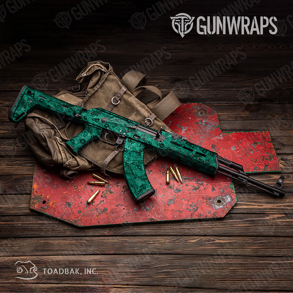 AK 47 Toadaflage Teal Camo Gun Skin Vinyl Wrap Online Sale