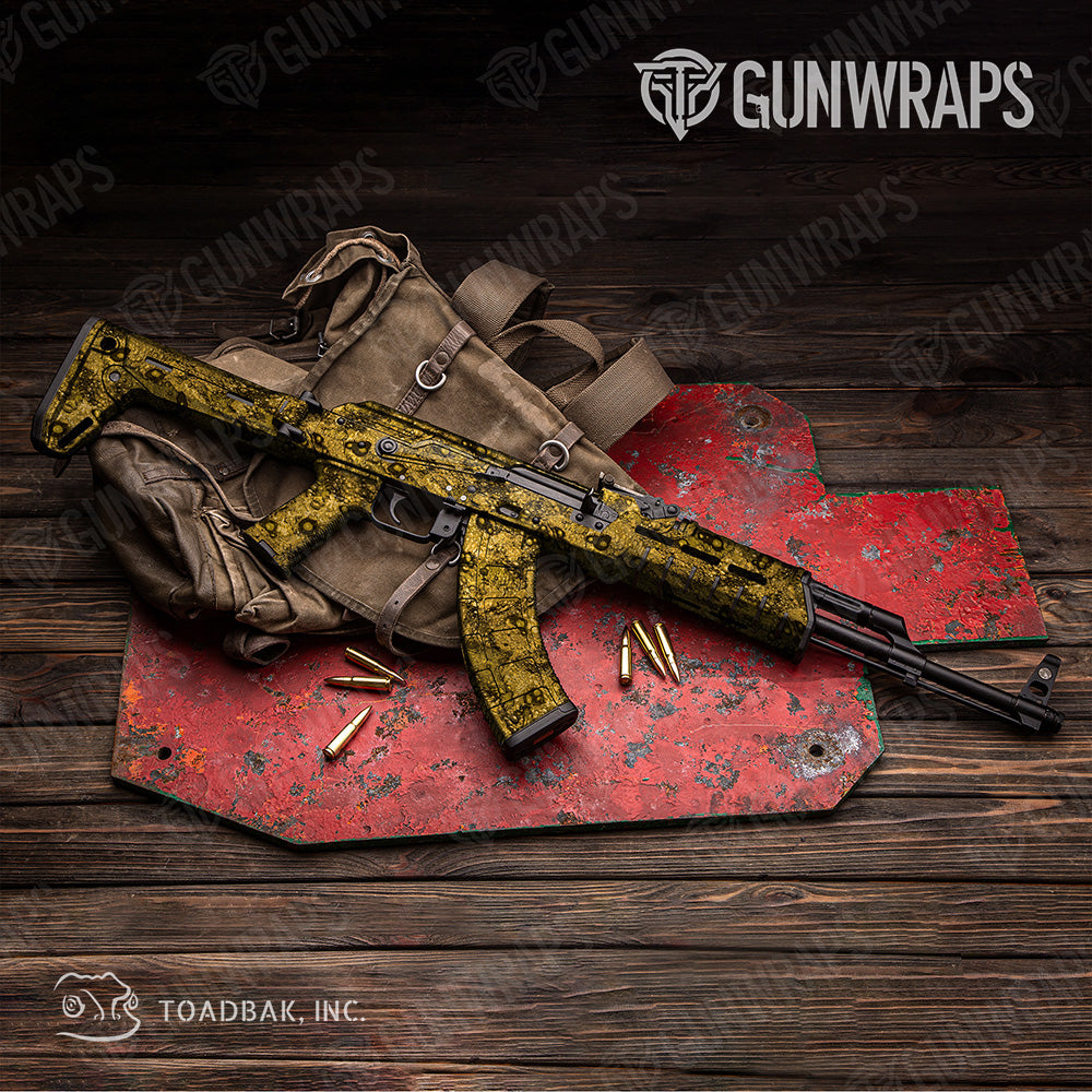 AK 47 Toadaflage Yellow Camo Gun Skin Vinyl Wrap Discount