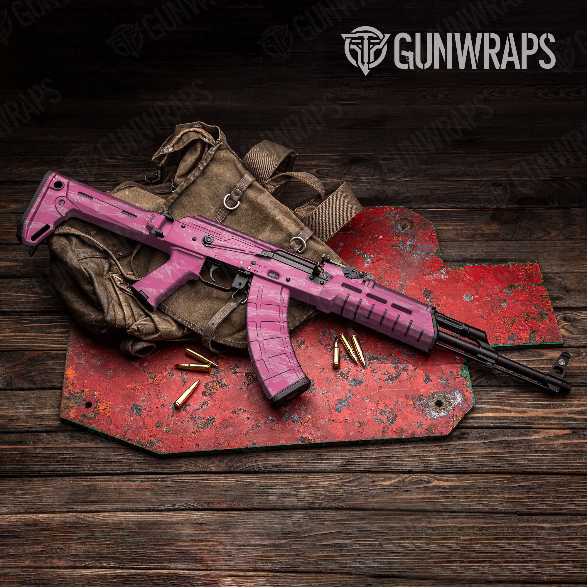 AK 47 Vietnam Tiger Stripe Elite Pink Gun Skin Vinyl Wrap Sale