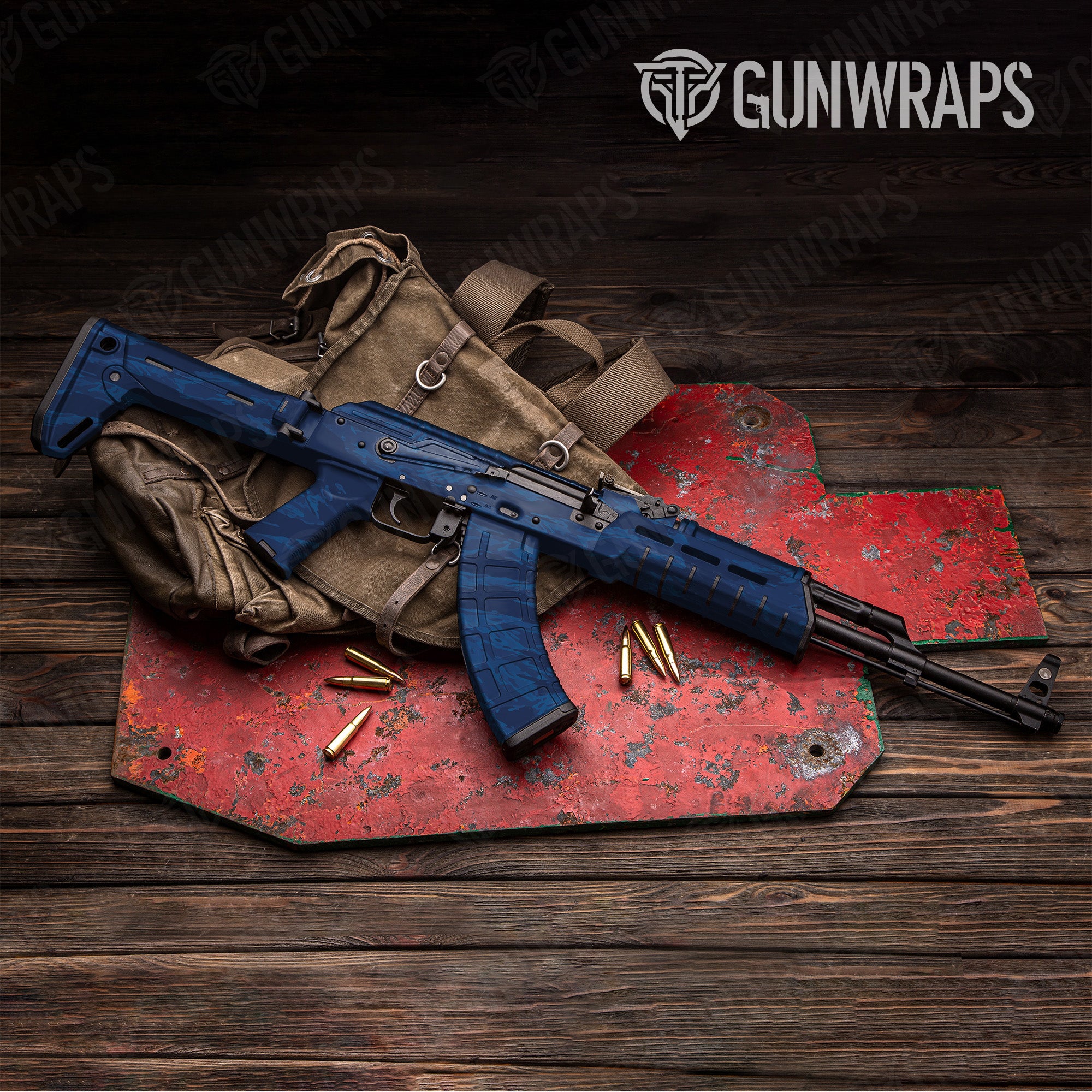 AK 47 Vietnam Tiger Stripe Elite Blue Gun Skin Vinyl Wrap