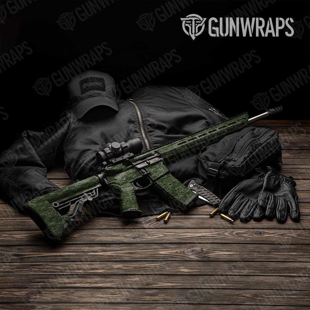 AR 15 Classic Army Dark Green Camo Gun Skin Vinyl Wrap