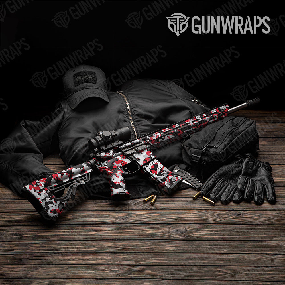 AR 15 Cumulus Red Tiger Camo Gun Skin Vinyl Wrap