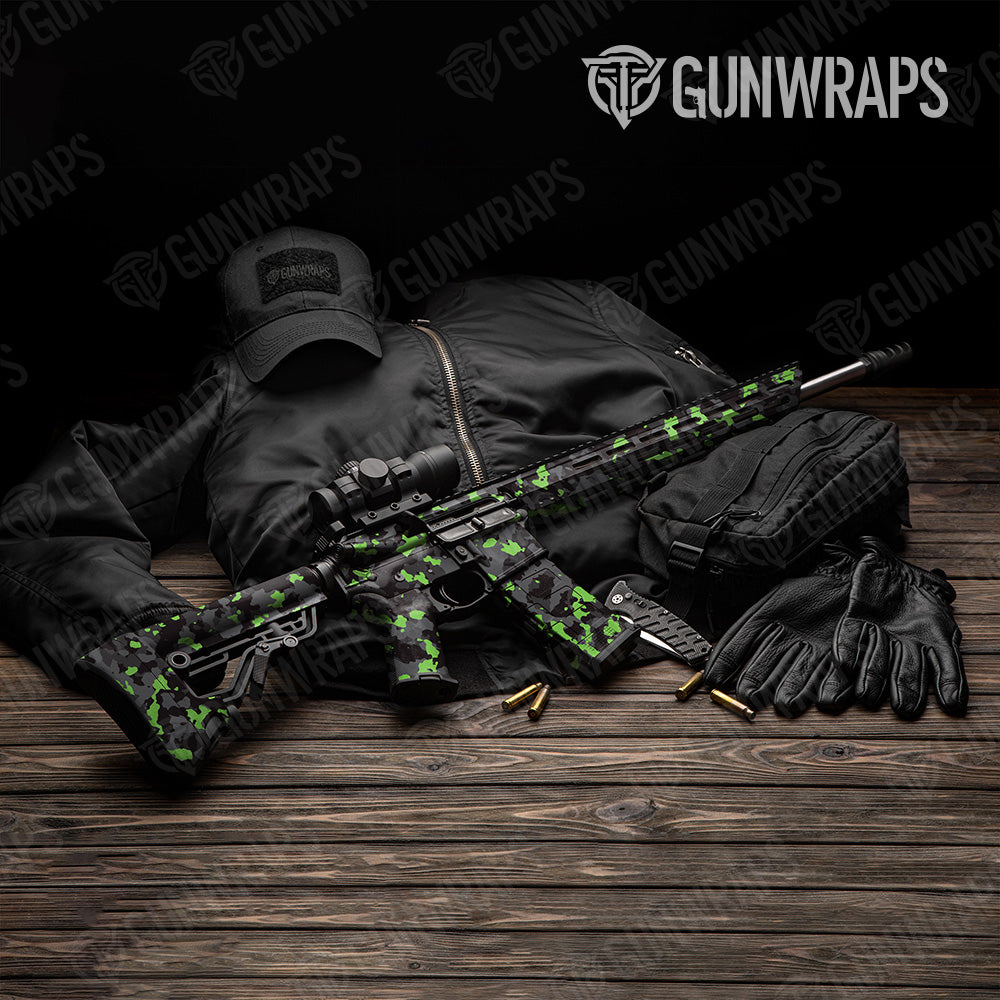 AR 15 Cumulus Metro Green Camo Gun Skin Vinyl Wrap