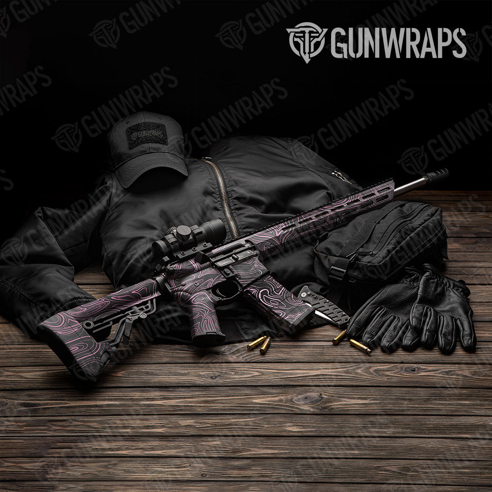 AR 15 Damascus Pink Gun Skin Vinyl Wrap